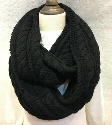 Зимний теплый шерстяной шарф женский корейский крученый жаккардовый простой шарф женский двусторонний вязаный шарф аксессуары для холодной погоды