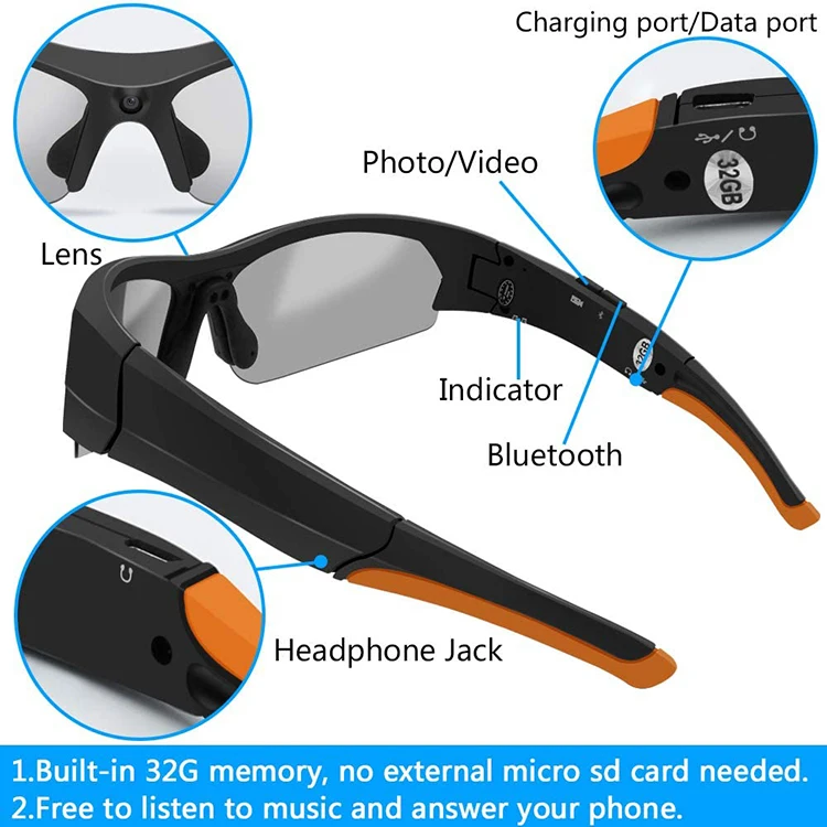 sunglasses bluetooth cam