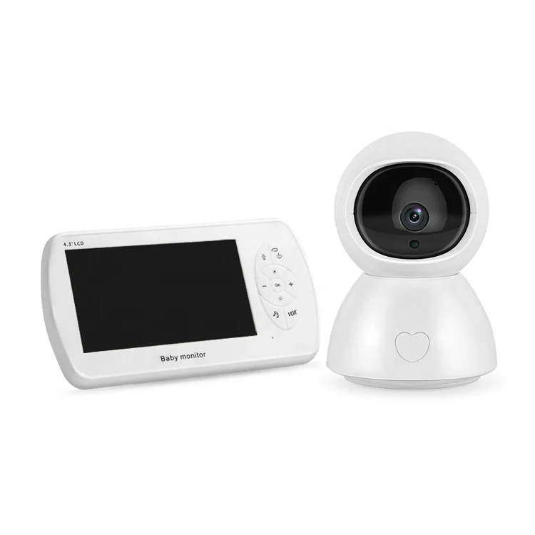 
baby monitor with 2000mAh rechargeable battery 4.3' color LCD split-screen viewing 