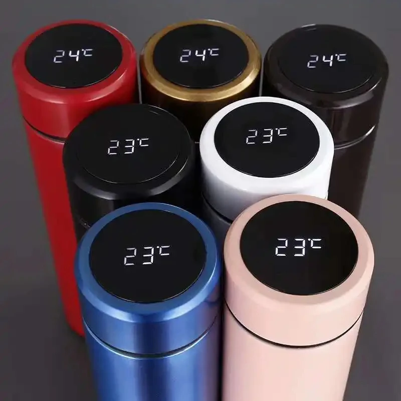 500ml Termo Thermos Bottle Cup Flask Led Temperature Display Stainless Steel Smart Water Bottle with filter infuser
