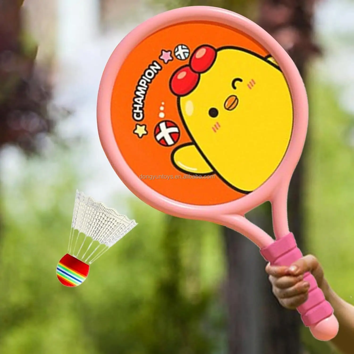 Colorful Badminton Racket Set Cartoon Chicken Pattern Shuttlecocks Toys Sport Toys for Kids Outdoor Family Interactive Games