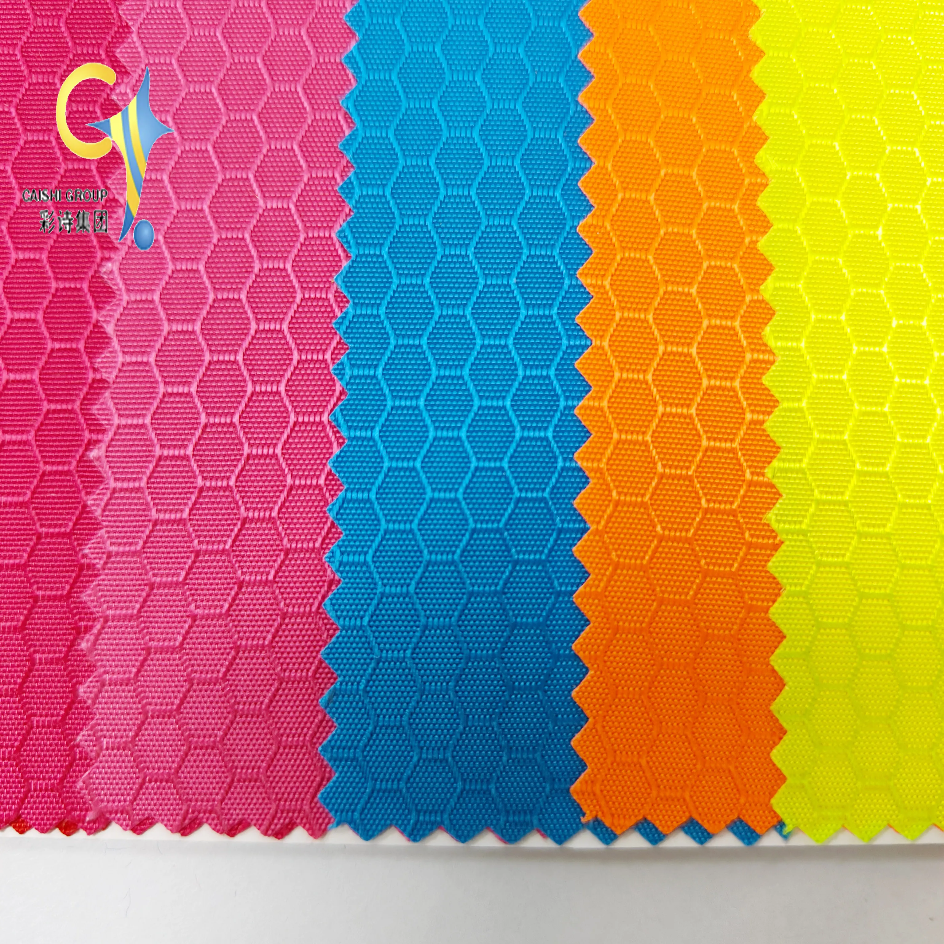 Rpet fabric 100% polyester ZY-057 Honeycomb grid with PU coated for bag Luggage Outdoor oxford fabric
