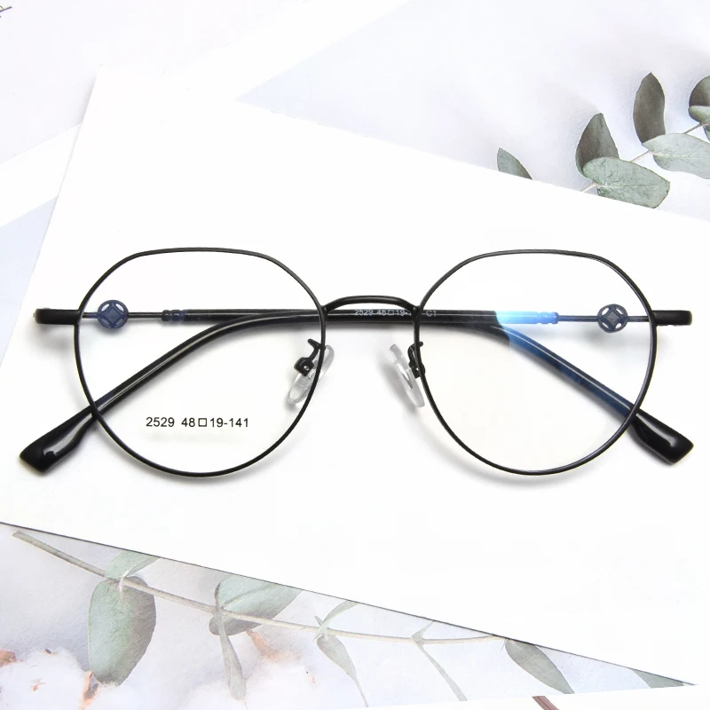 Stylish Personality Metal Frame Ladies Blue Light Filter Optical Eyeglasses