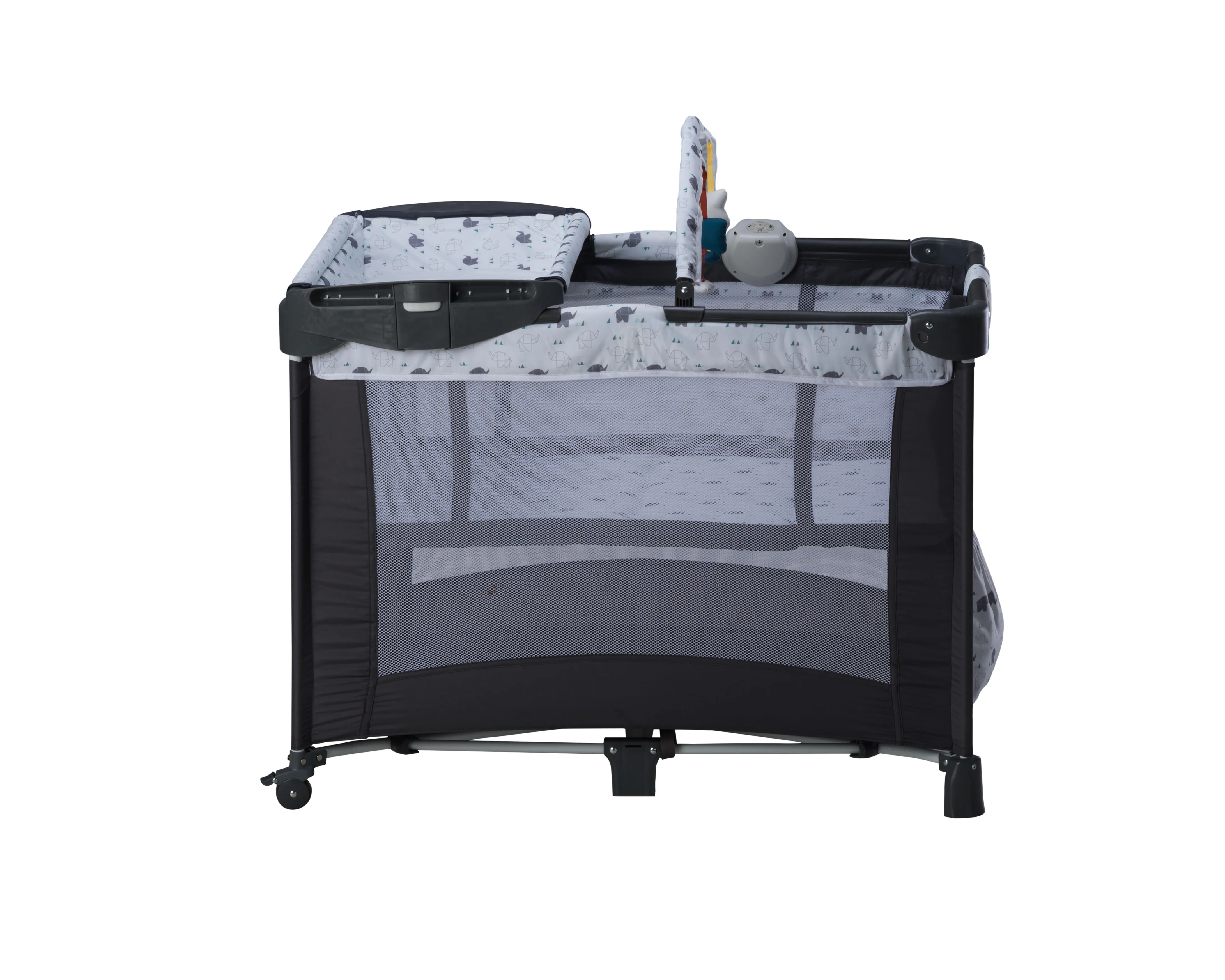 
Baby Crib Foldable Playpen Portable Playard Pack Travel Infant Bassinet Bed with vibrator and toys 