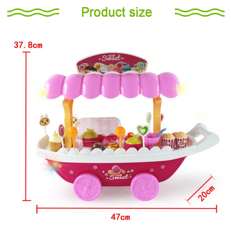 Sweety and Fun Trolly Cart Pretend Toy Ice cream & Candy Shop With Music For Kid Aliexpress Top Seller