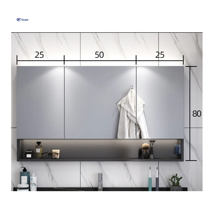 Hot New Design Hotel Frameless Cabinet LED Mirror Wall Mirror Bathroom Mirror Cabinet