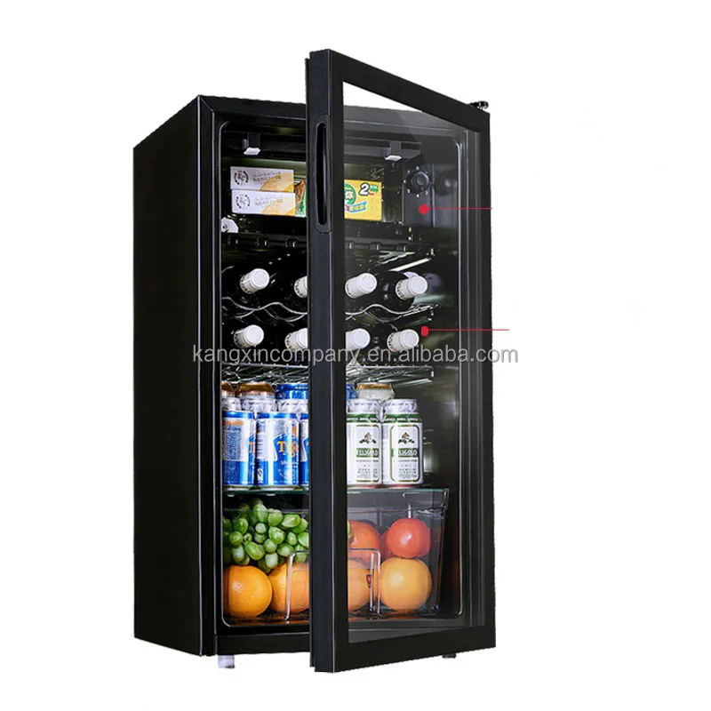 Small Compact Refrigerator Bar Glass Door Hotel Frigo Minibar Fridge