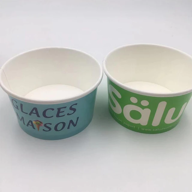 
custom print biodegradable disposable ice cream paper cup 