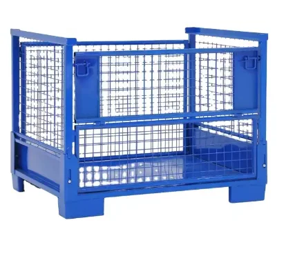 Large Capacity Stackable Steel Stillage Bins Box Warehouse Pallet Rack Foldable Metal Storage Stillage Cage