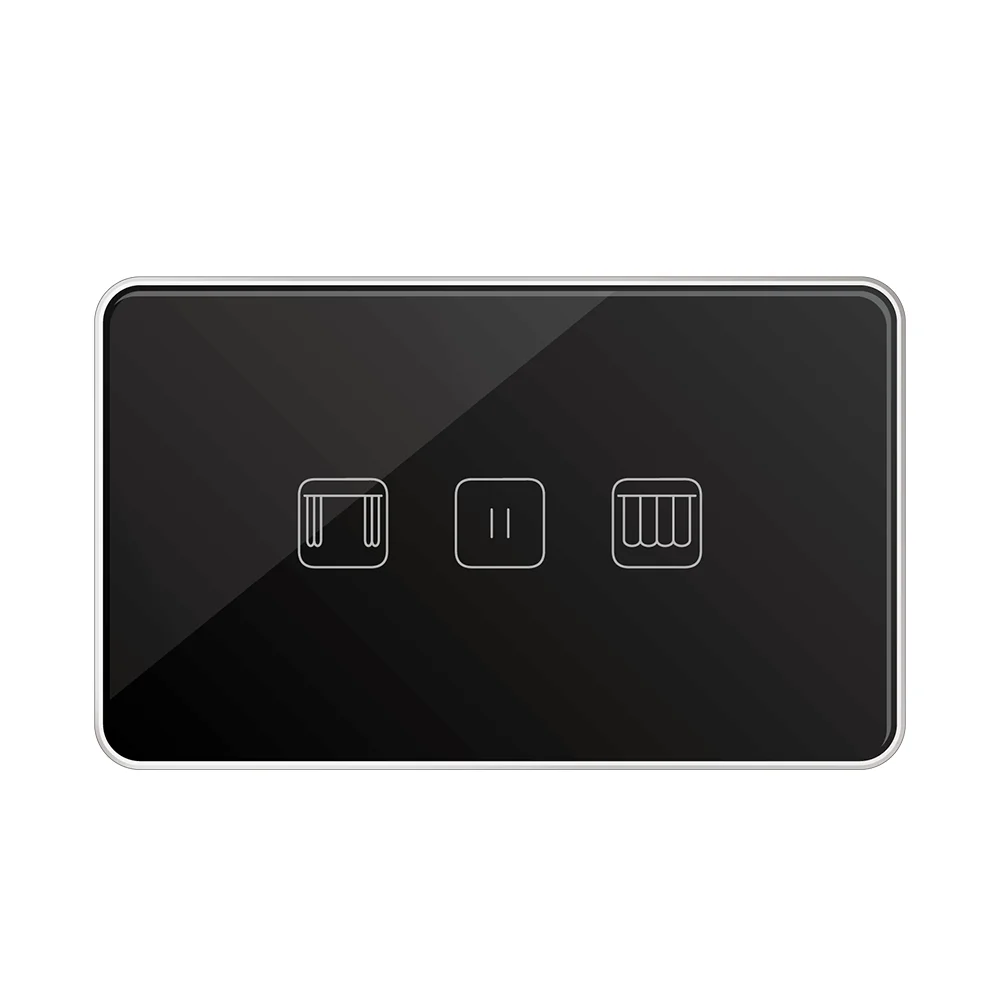 Tuya ZigBee Curtain Switch Glass Panel with Aluminum Frame