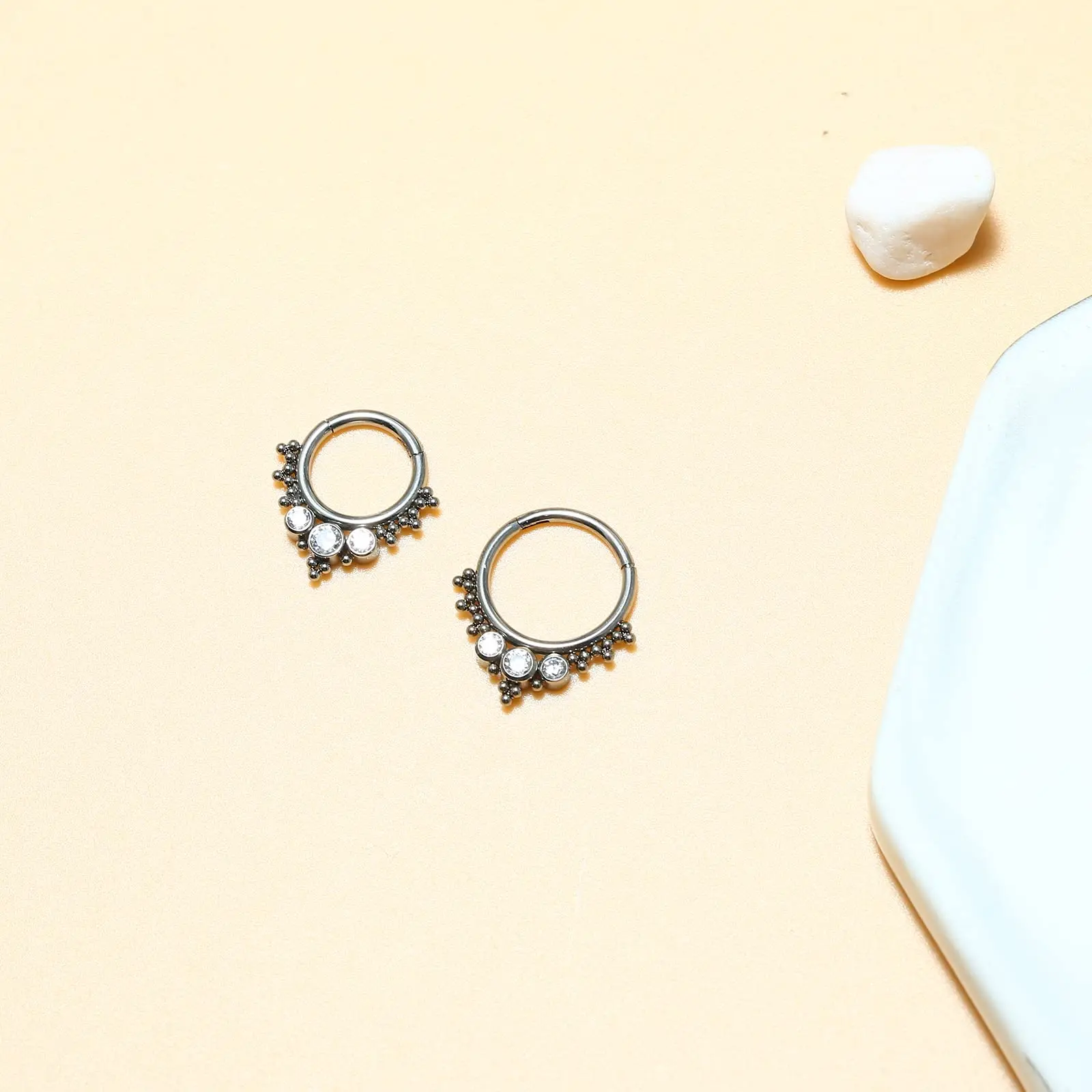 Daith Rook Tragus Hoop Earring Nose Ring Surgical Steel ASTM f136 Titanium Body Piercing Jewelry for Women Men Wholesale Bulk