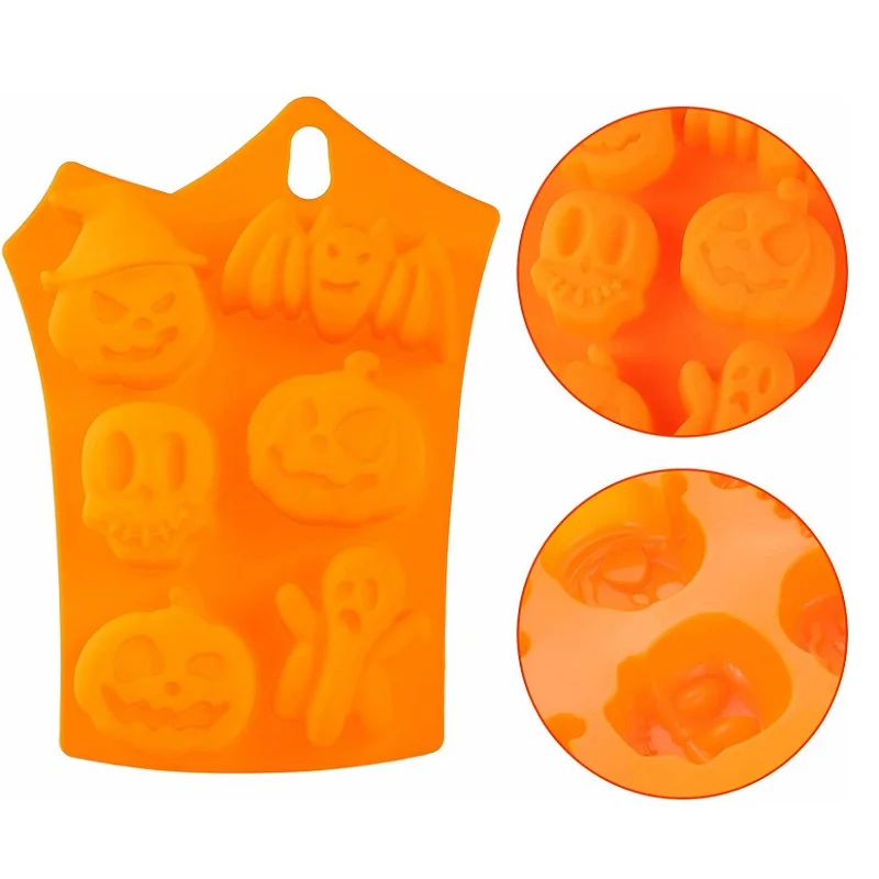 Food Grade Halloween Pumpkin Baking Tools Ghost Chocolate Kitchen Baking Molds Silicone Candy Cookie Mold