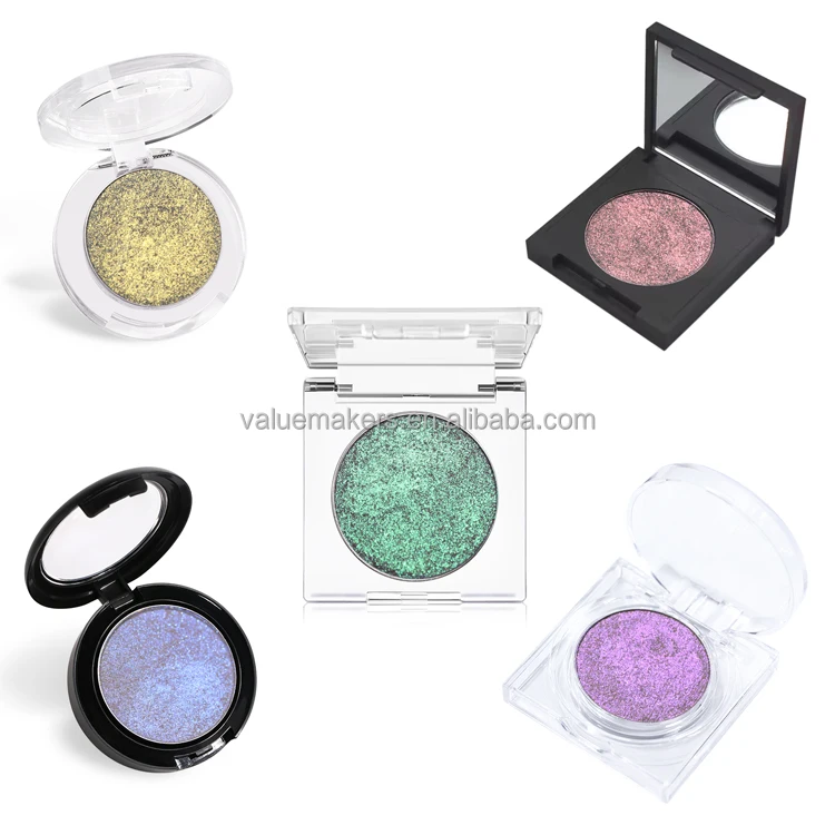 private label cruelty free face highlighter Chameleon Holographic shimmer press powder highlighter high pigmented  face make up