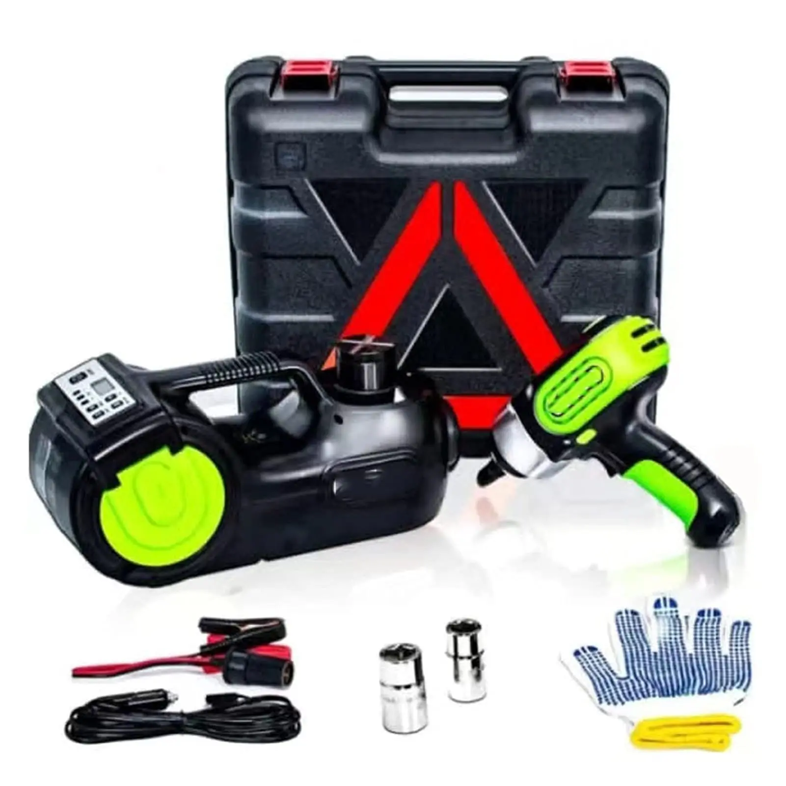 OEM 3in1 CE TUV ROSH DC12V 5T Portable Digital Screen Hydraulic Electric Car Jack with electric impact wrench