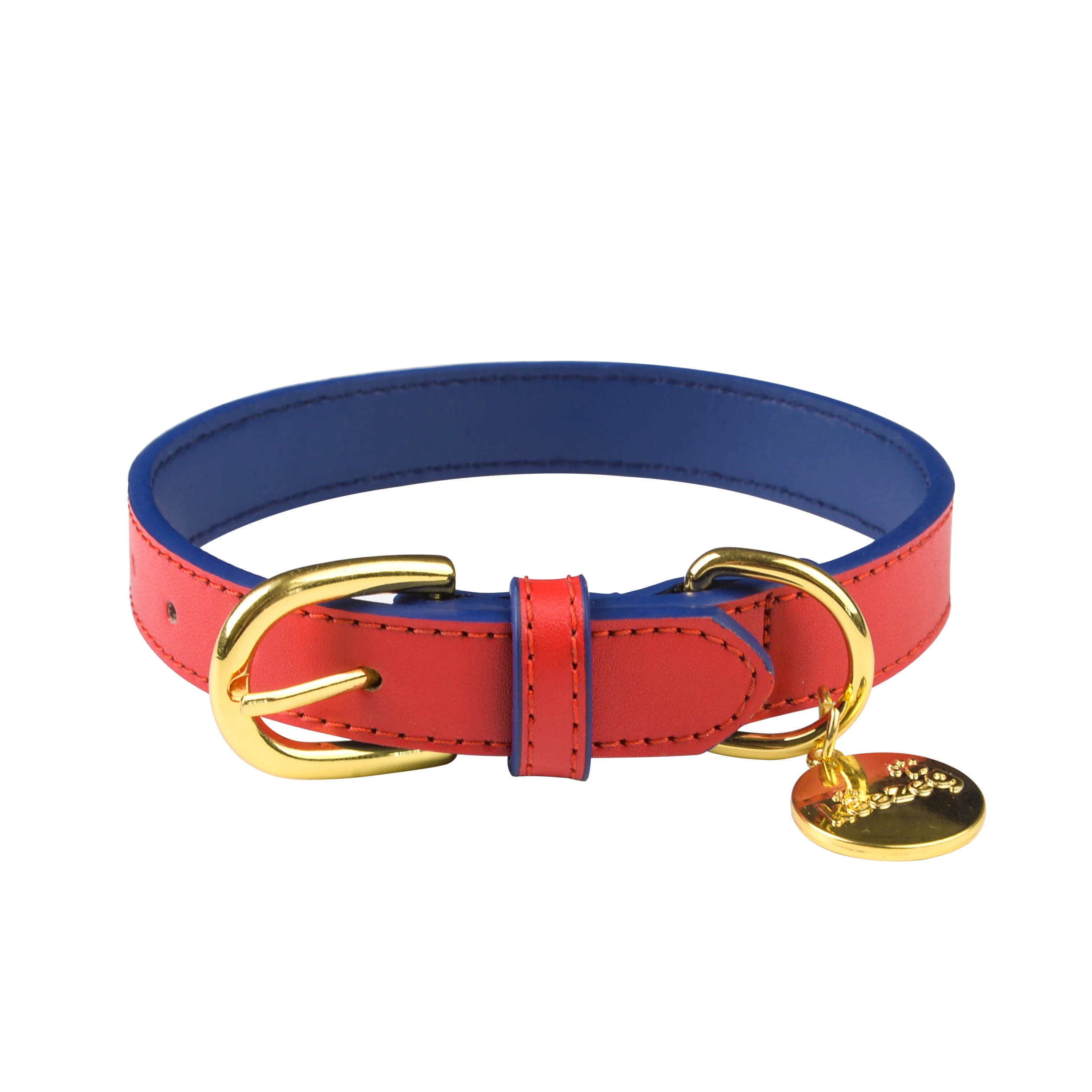 2021 New Contrast color Designer pet dog collar leather