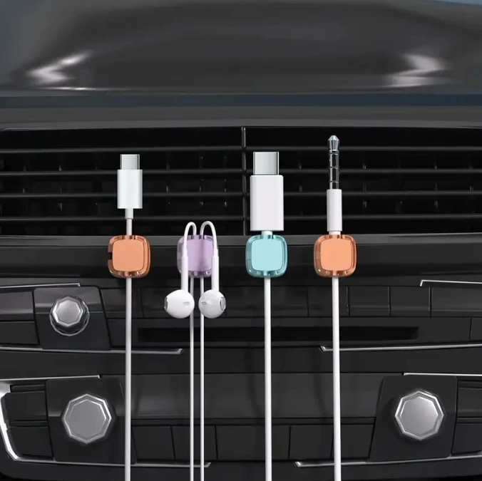 6pcs/set Magnetic Cable Management Clips, Multi-Colored Plastic Cord Organizer