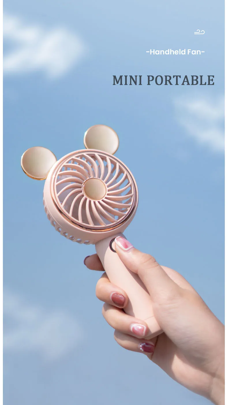 Popular Product Portable Usb Rechargeable Handle Electric Desk Low Noise Mini Fan