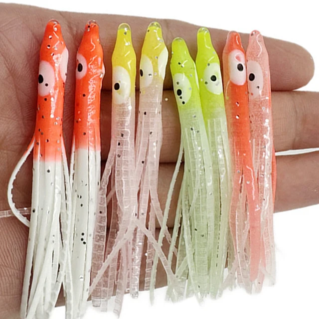 6cm Luminous Fishing octopus skirt squid lure octopus Jig soft bait squid lures