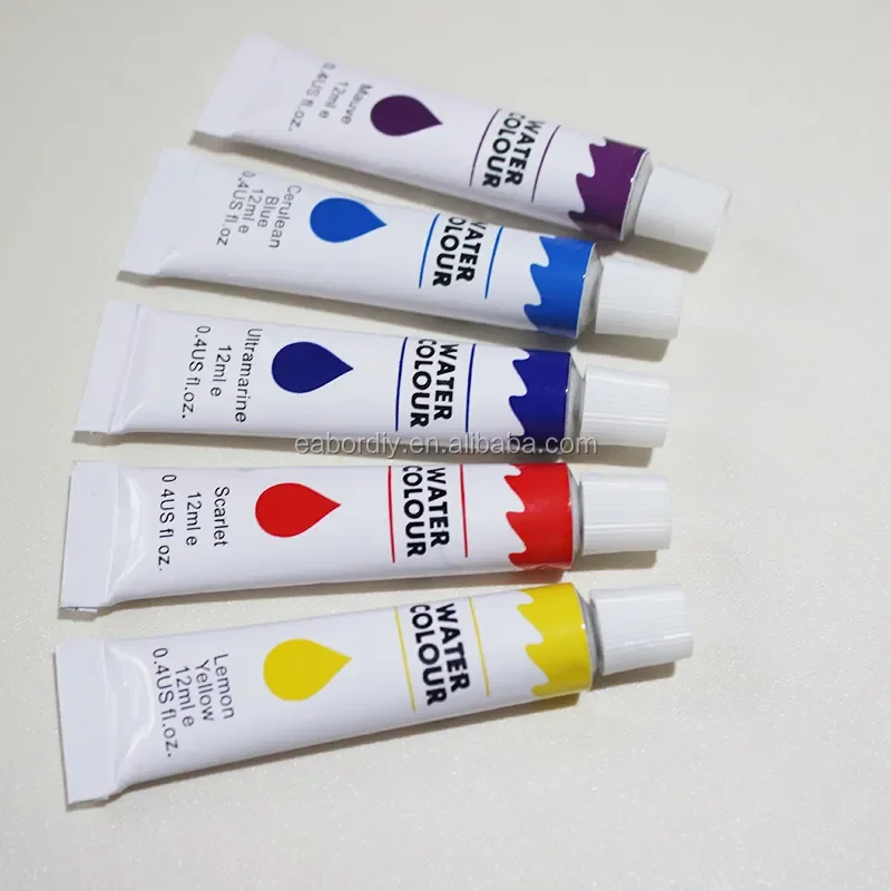 Watercolor Set - 12 Watercolor Aluminum Tubes for Student Artists of All Ages - Vibrant Smooth 12ml Canvas Watercolor Paints