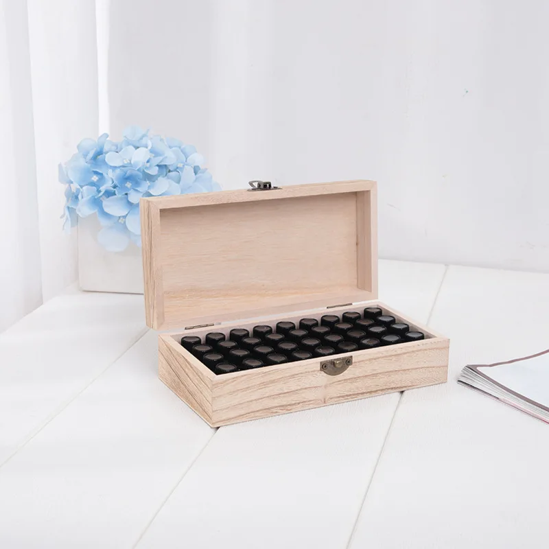 Essential Oil Storage Box Case Wooden Essential Oil Organizer 36 Slots For Essentials Oil Bottle