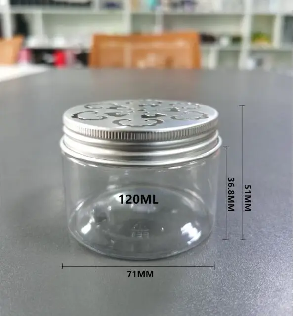 120ml 120g plastic jar with aluminum lids with holes for Solid Balm