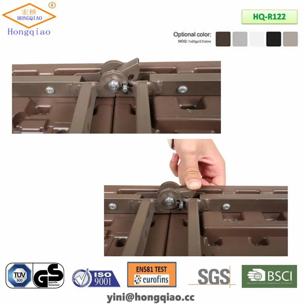 Plastic outdoor furniture, 1.22m blow mold tables for catering use, 4ft folding patio table with metal legs