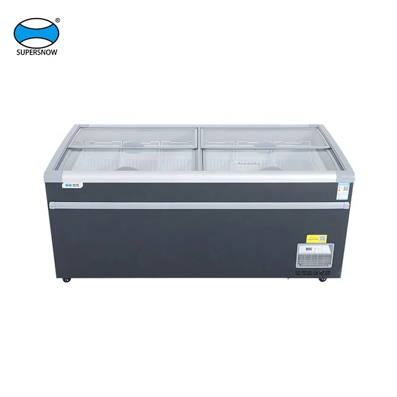 Commercial drink chiller Island fridge auto defrost