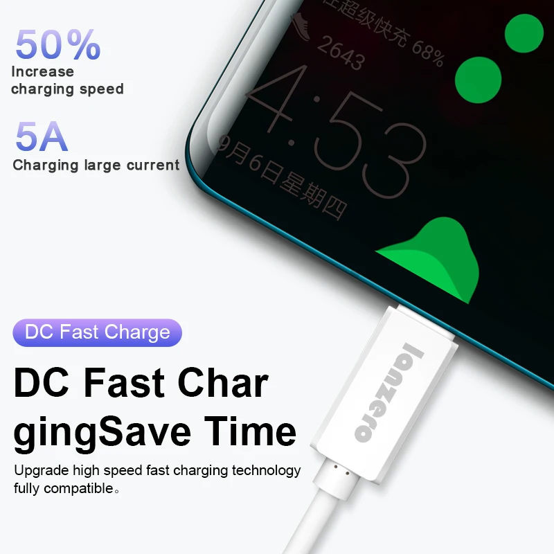  2021 Новый Tpe медный провод 5A Быстрая Зарядка Тип C зарядное устройство Usb кабель для передачи