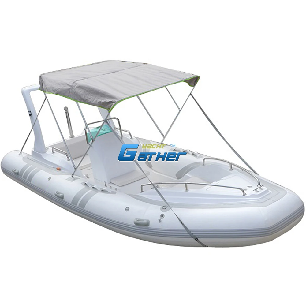 RIB boat luxury 19 FT 5.8 m rib580C fiberglass inflatable hypalon boat rigid rib speed yacht boat for leisure and fishing sports