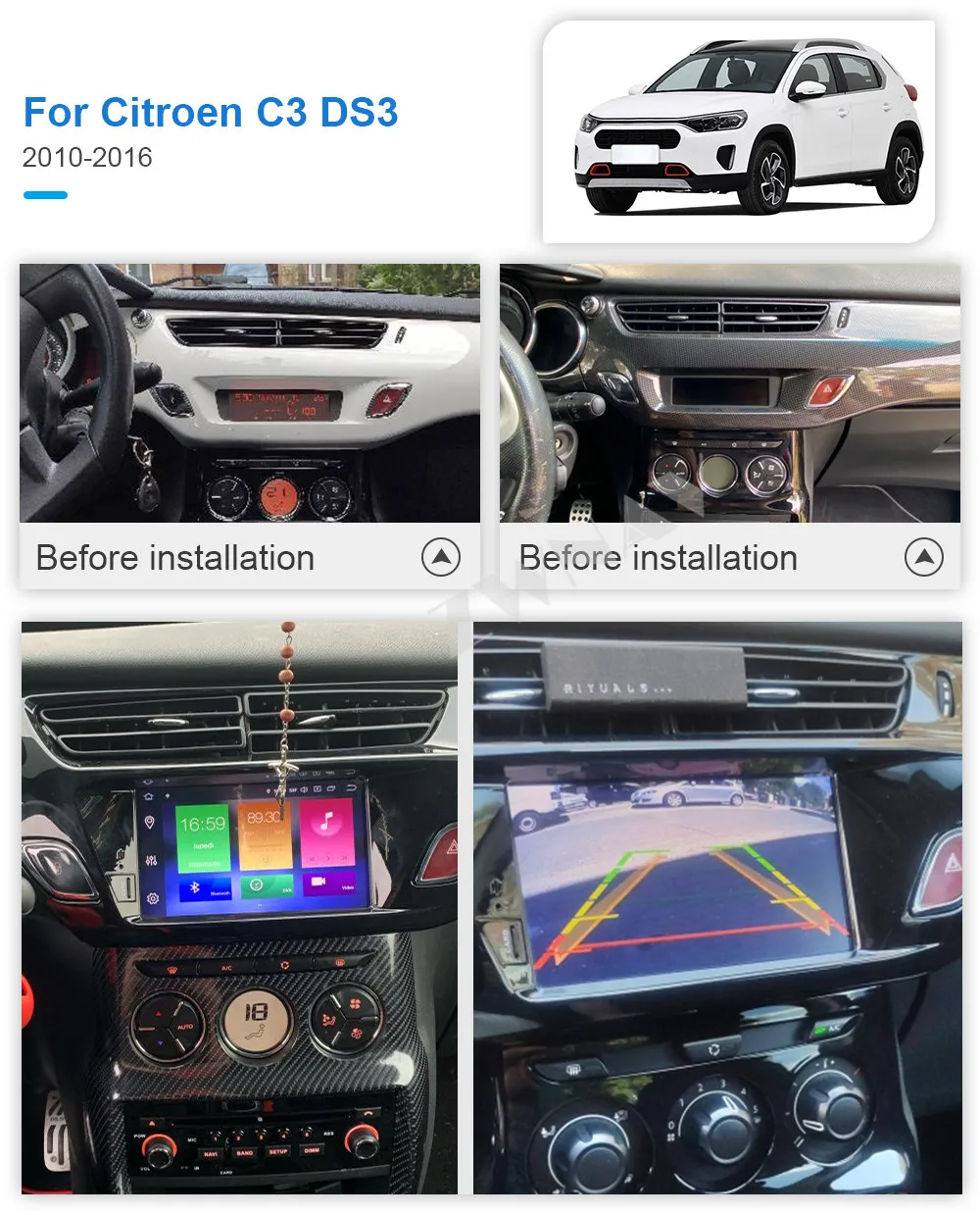 Android 10 плеер для Citroen C3 DS3 2010 2011 2012 2013 2014 2015 2016 GPS навигация Авто Аудио Радио стерео экран головное