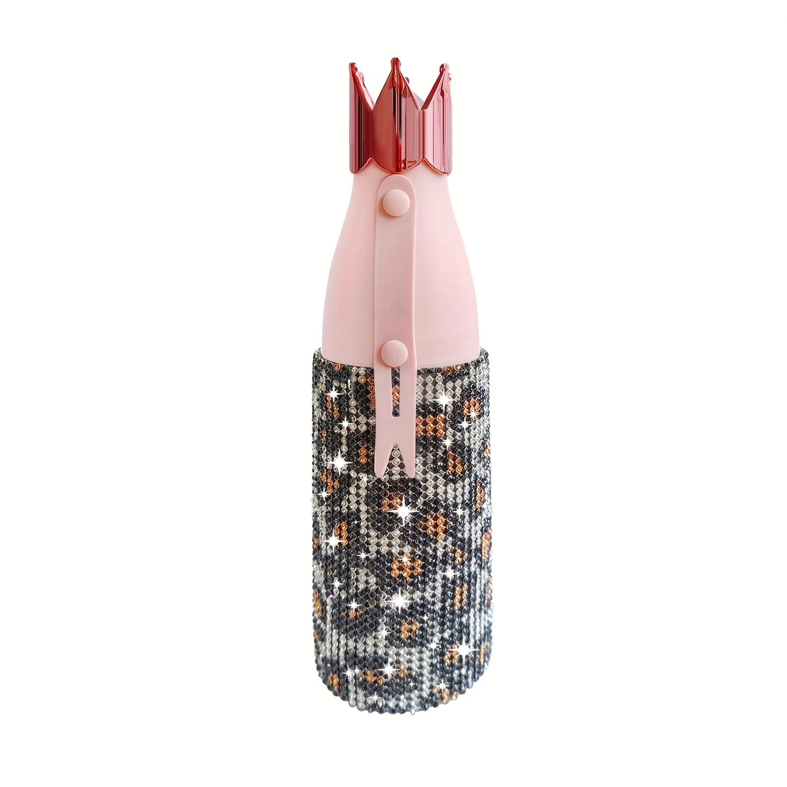 DD2753 Crown Stainless Steel Insulated Flask Diamond Bling Straight Women Girls Bottle Rhinestone Thermos Cup