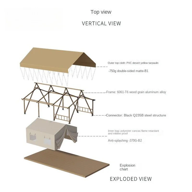 Outdoor Hotel Tent Canvas Camping Luxury Tents Hotel Resort Safari Tent With Bathroom Cabin