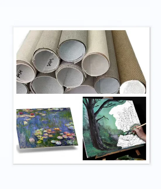 Wholesale Painting Canvas Cotton Linen Material Art Hand Painting Canvas Oil Stretched Primed Canvas Roll