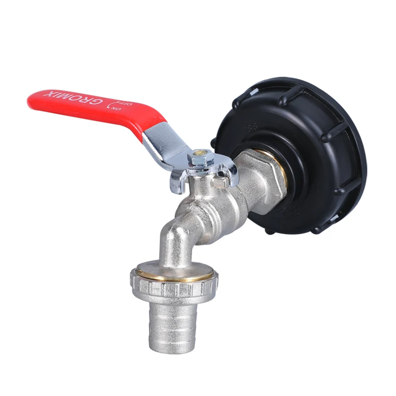 1/2' Nickel-Plated Brass Faucet 1000L IBC Ton Drum Tank Adapter Garden Hose Connector Accessories