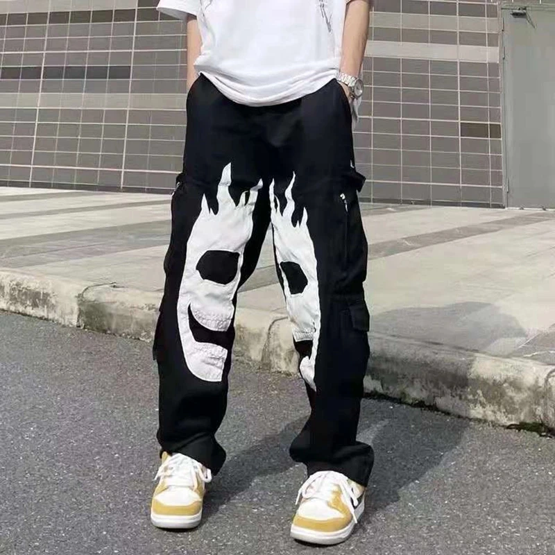 XINBO Pockets Cargo Pants Elastic Waist Overalls Loose Hip Hop Trousers Wholesale Custom Logo  Streetwear Pants Men For Unisex
