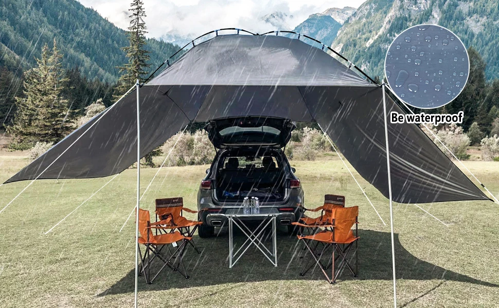 Portable Outdoor Parking Umbrella Roof Cover Trunk Tailgate Car Cover  Sun Shade Tent for Camping