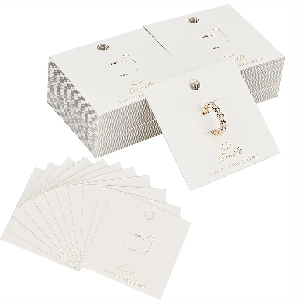 Printing Custom Made Necklace Cards Packaging High-Quality Jewelry Presentation Cards White Jewelry Card With Logo
