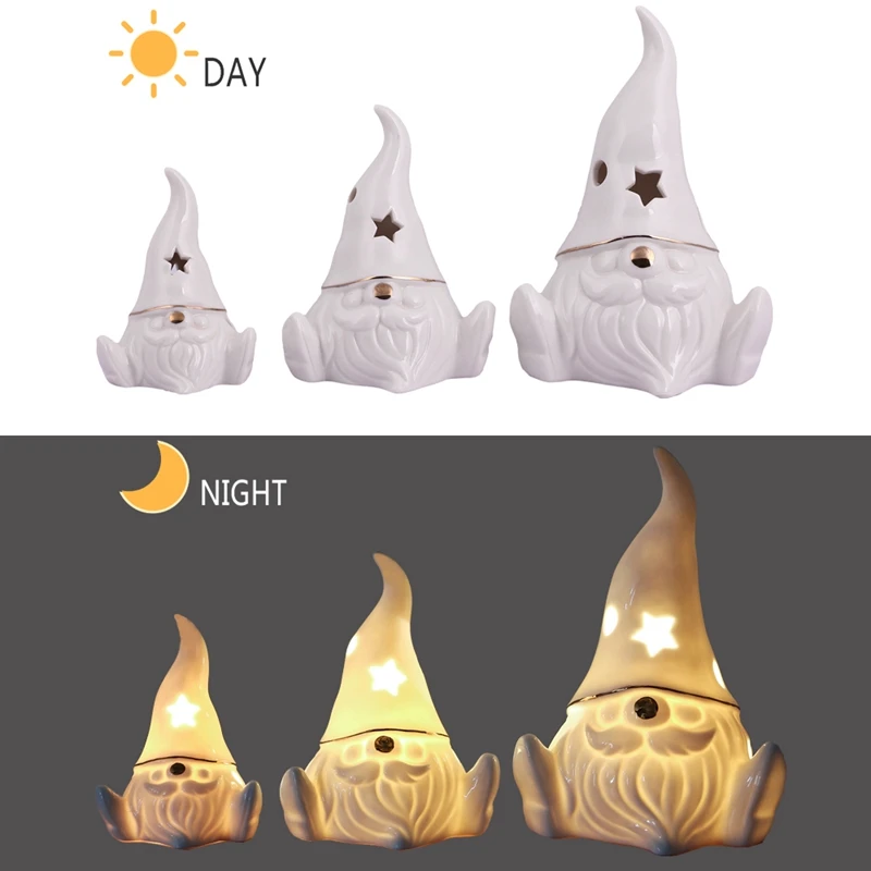 EG выдалбливают gnome дизайн керамические миниатюрные ночник рождественское керамическое