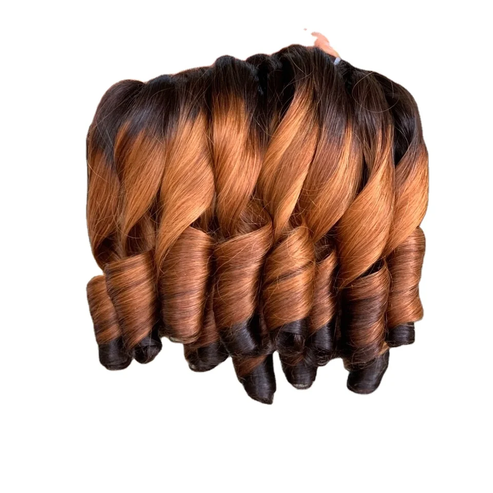 
Ombre mix wave human hair bundles double drawn hair 3 Bundles wave Raw human hair extension 