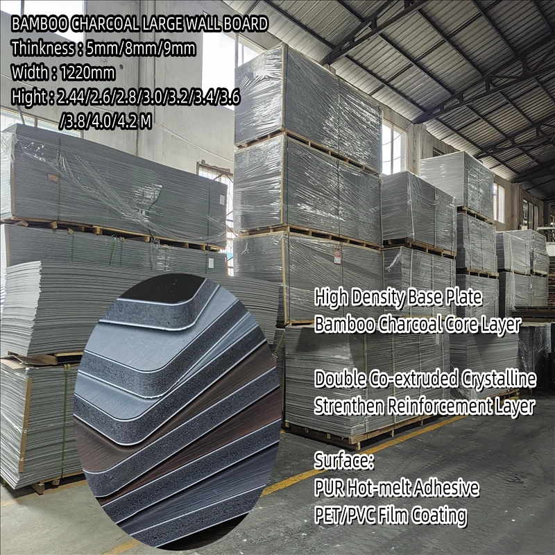 2024 Hot Sale Carbon Crystal Board Wallboard Decorative Panels Bamboo Charcoal Fiber Wallboard Factory Outlet Wall Cladding