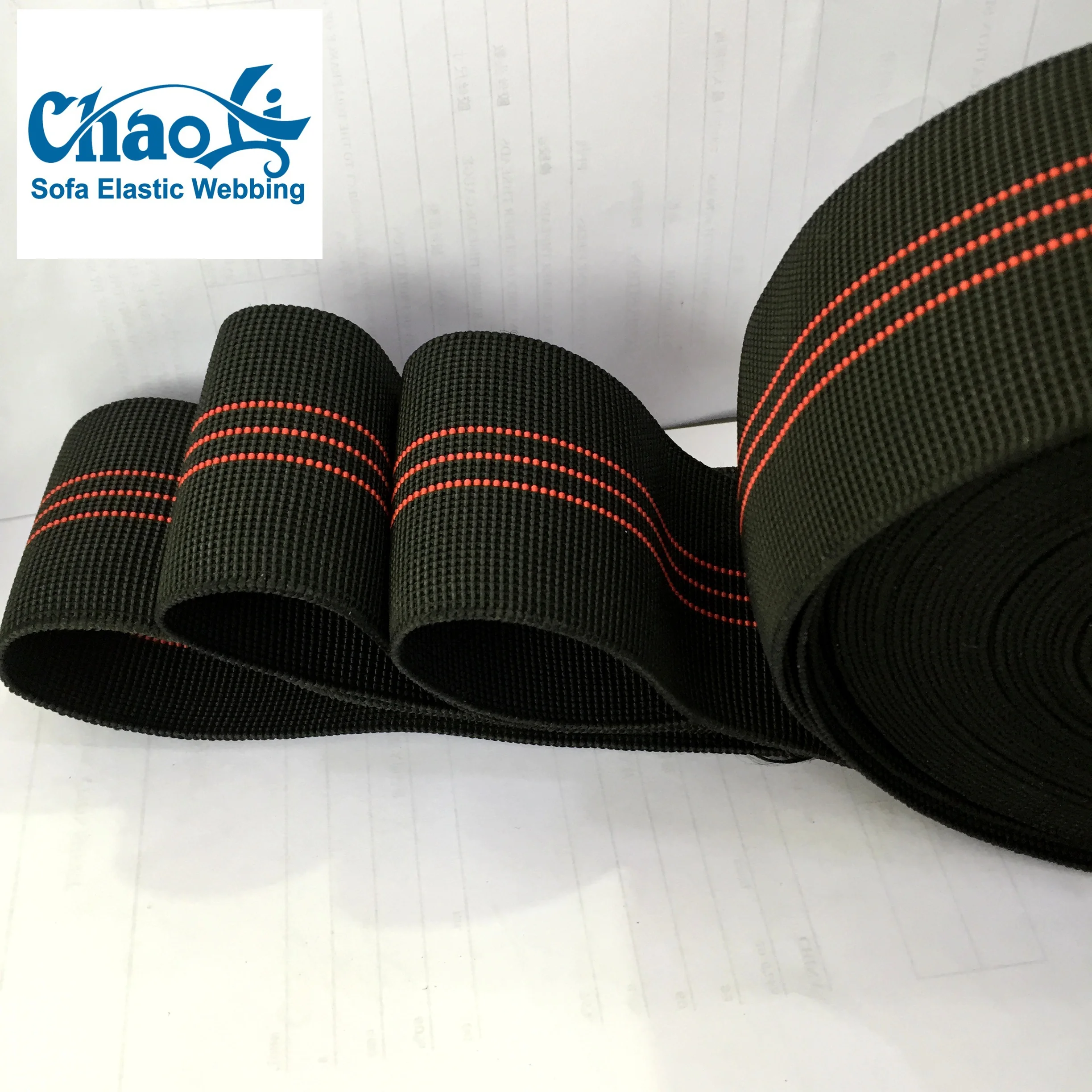 70mm black Sofa elastic webbing for seat