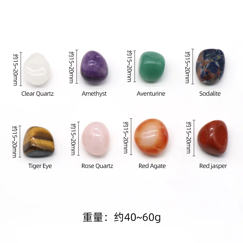 Polished Natural Crystal Healing Stone Quartz Semi-precious Stone Irregular Seven Chakra Crystal Tumbled Stone Set