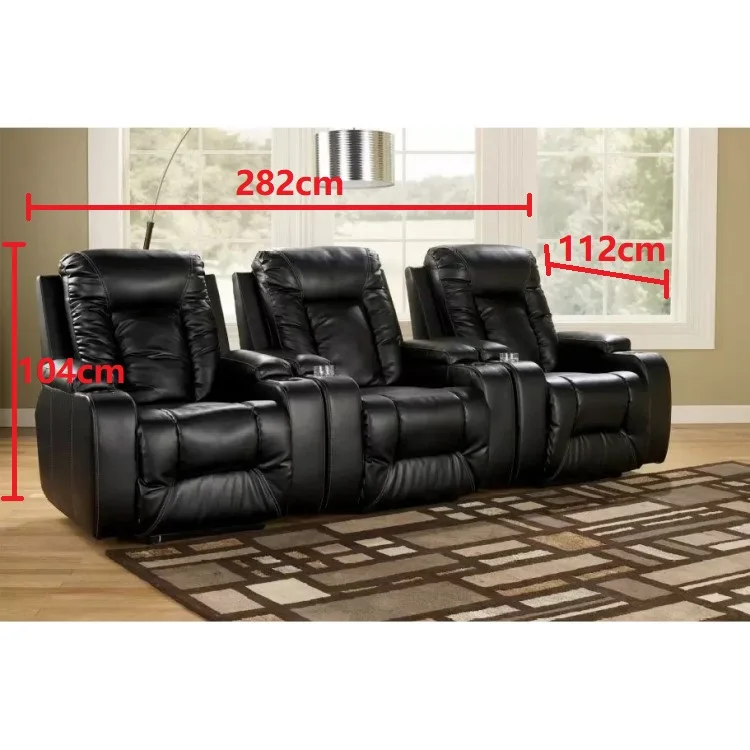 YASITE Home Cinema Furniture Modern Leather VIP Electric Upholstered Cinema Recliner Sofa