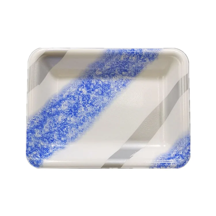 rectangle food grade foam seafood tray with film