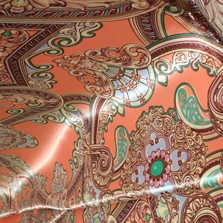 2021 New pattern China manufacturer polyester satin silk fabric for home textile