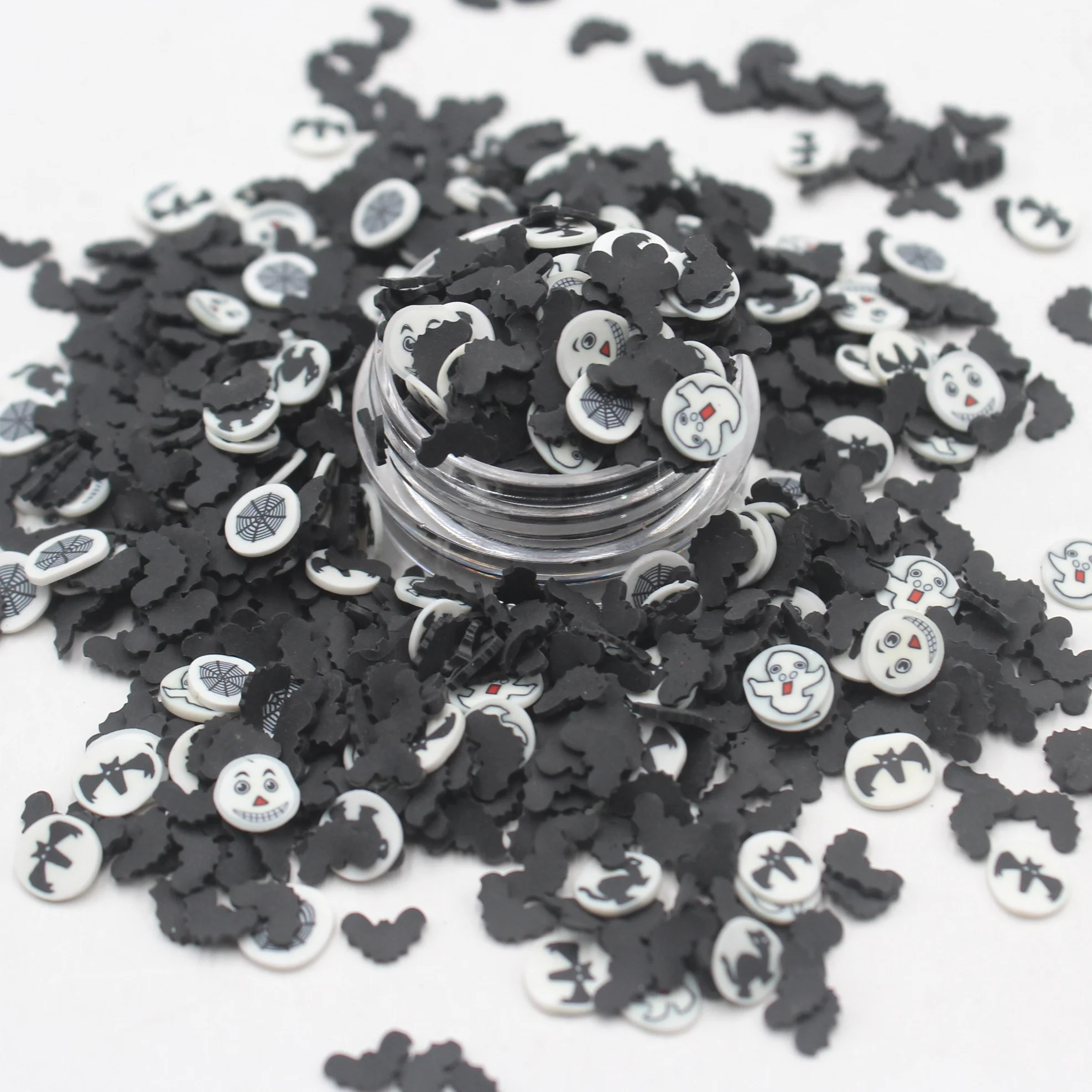  500g/bag Halloween Series Pumpkin Moon Star Clay Slices Sprinkles for Kids Slime Diy Crafts