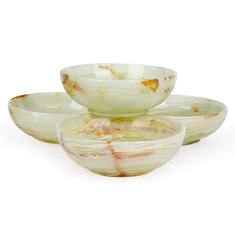 
Wholesale Natural Rock Decorative Engraved Crystal Rose Quartz Fruit Singing Bowl 