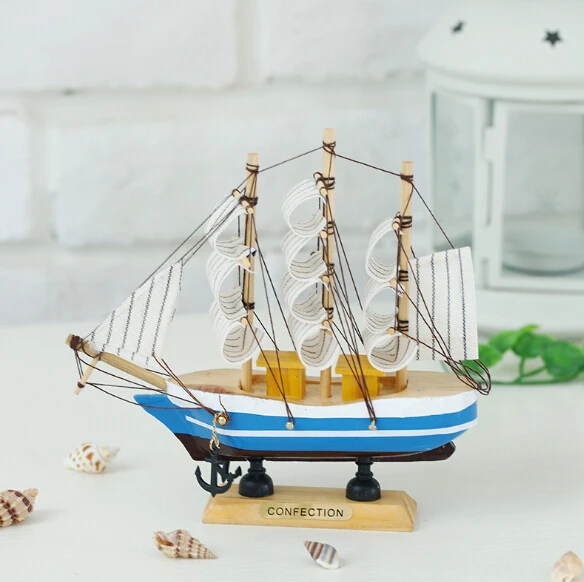 Wholesale Mediterranean Home Decorative Wooden Craft Boat