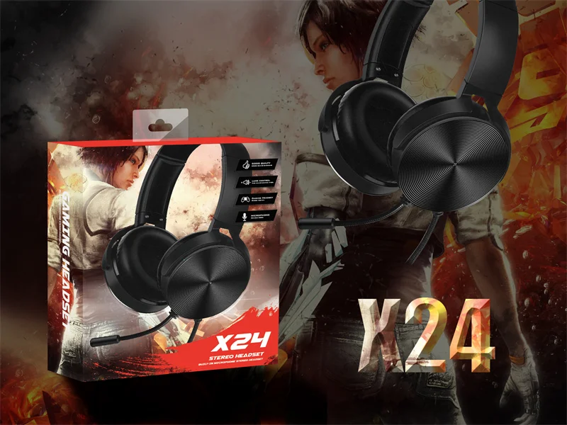 Excellent sound quality gaming headset white with microphone and volume control dedicated for wired game-only