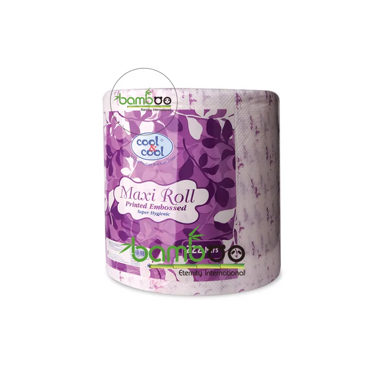 Bamboo Pulp Hand Tissue Roll 2 Ply Tissue Paper Towel Roll Custom Embossing Hand Paper